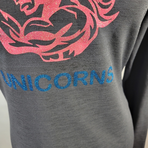 BCG Cold Weather Gray Long Sleeve Fighting Unicorns T Shirt Size Medium - Picture 3 of 11